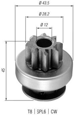Ведущая шестерня, стартер MAGNETI MARELLI 940113020362