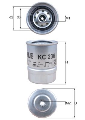 Топливный фильтр MAHLE KC236