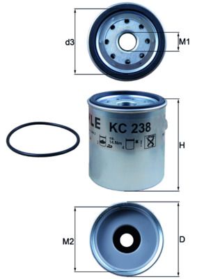 Топливный фильтр MAHLE KC238D