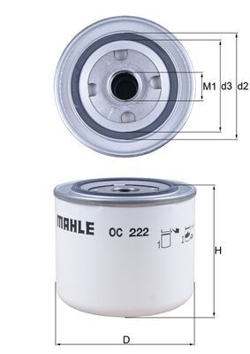 Масляный фильтр MAHLE OC222