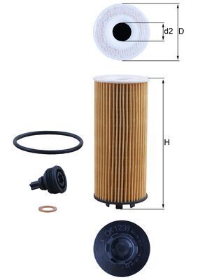 Масляный фильтр MAHLE OX1238D