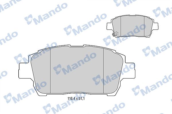 Комплект тормозных колодок, дисковый тормоз MANDO MBF015867