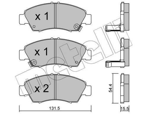 Комплект тормозных колодок, дисковый тормоз METELLI 2201380