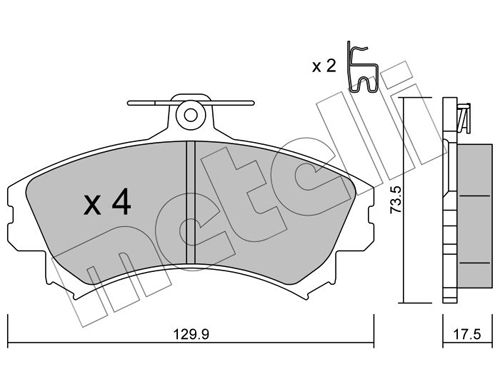 Комплект тормозных колодок, дисковый тормоз METELLI 2202161