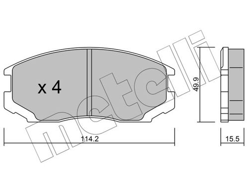 Комплект тормозных колодок, дисковый тормоз METELLI 2202210