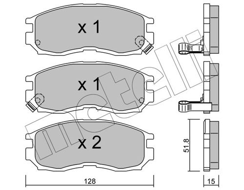 Комплект тормозных колодок, дисковый тормоз METELLI 2202240