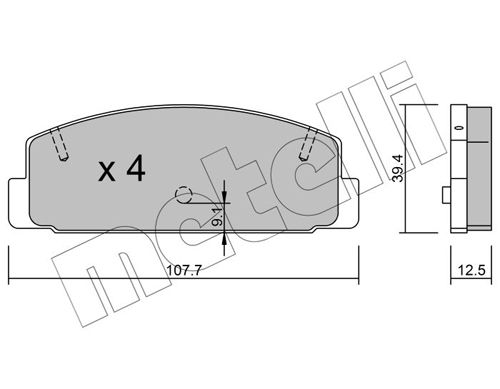 Комплект тормозных колодок, дисковый тормоз METELLI 2203022