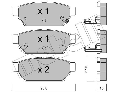 Комплект тормозных колодок, дисковый тормоз METELLI 2203960