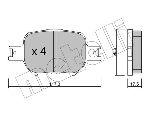 Комплект тормозных колодок, дисковый тормоз METELLI 2206140