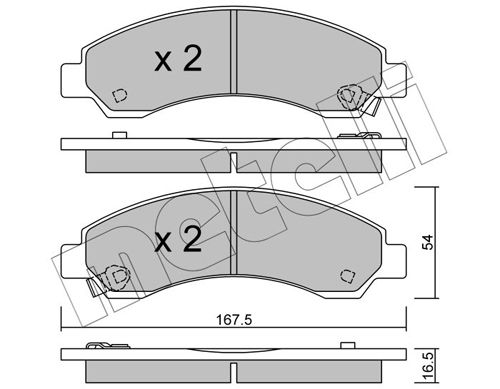 Комплект тормозных колодок, дисковый тормоз METELLI 2208880