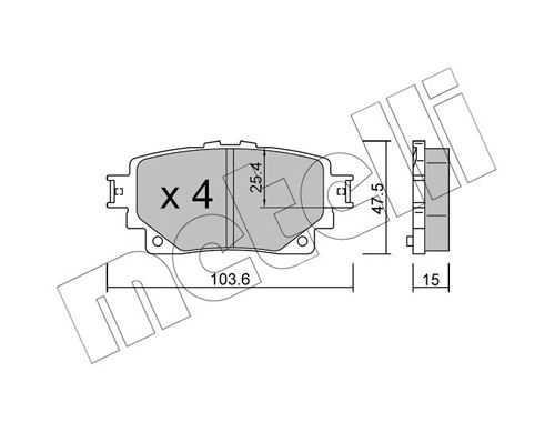 Комплект тормозных колодок, дисковый тормоз METELLI 2212290