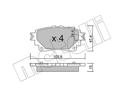 Комплект тормозных колодок, дисковый тормоз METELLI 2212900