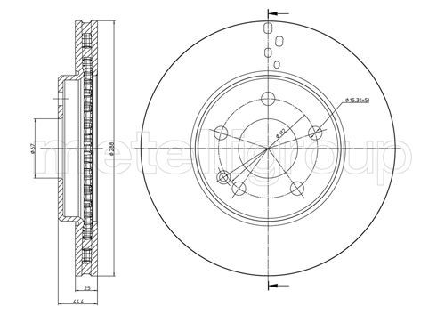 Тормозной диск METELLI 230832C