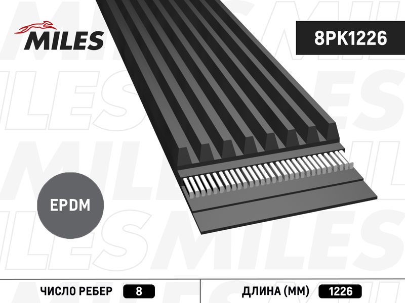 Поликлиновой ремень MILES 8PK1226
