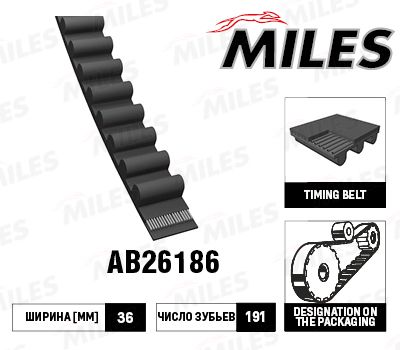 Зубчатый ремень MILES AB26186