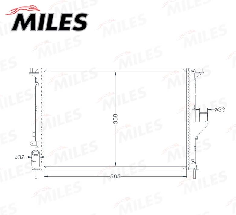 Радиатор, охлаждение двигателя MILES ACRB003