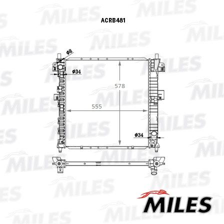 Радиатор, охлаждение двигателя MILES ACRB481