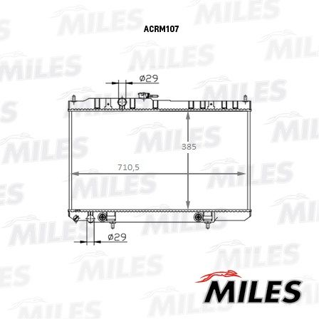 Радиатор, охлаждение двигателя MILES ACRM107