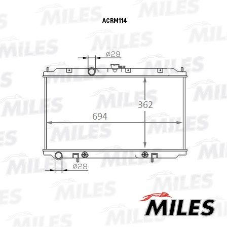Радиатор, охлаждение двигателя MILES ACRM114