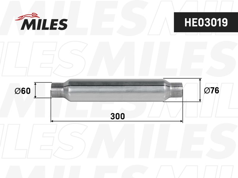 Труба выхлопного газа, универсальная MILES HE03019