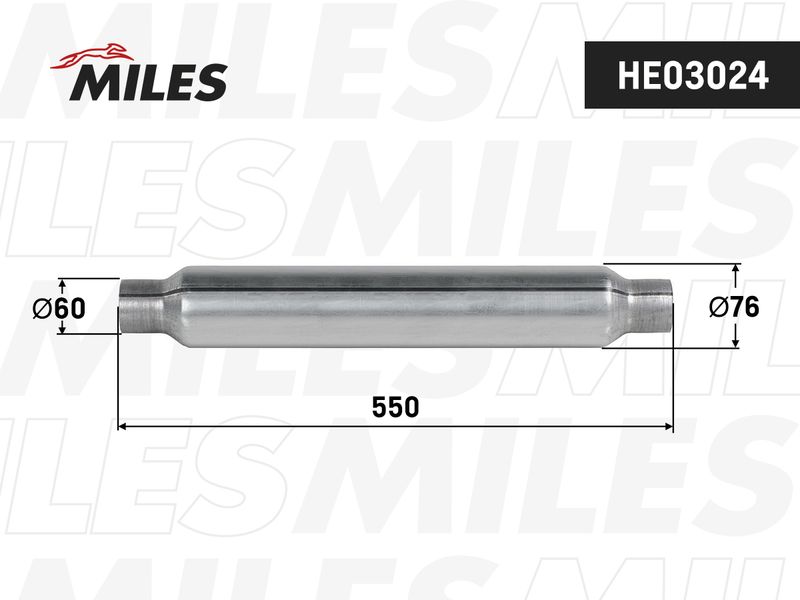 Труба выхлопного газа, универсальная MILES HE03024