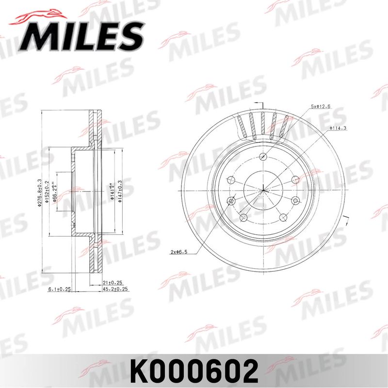 Тормозной диск MILES K000602