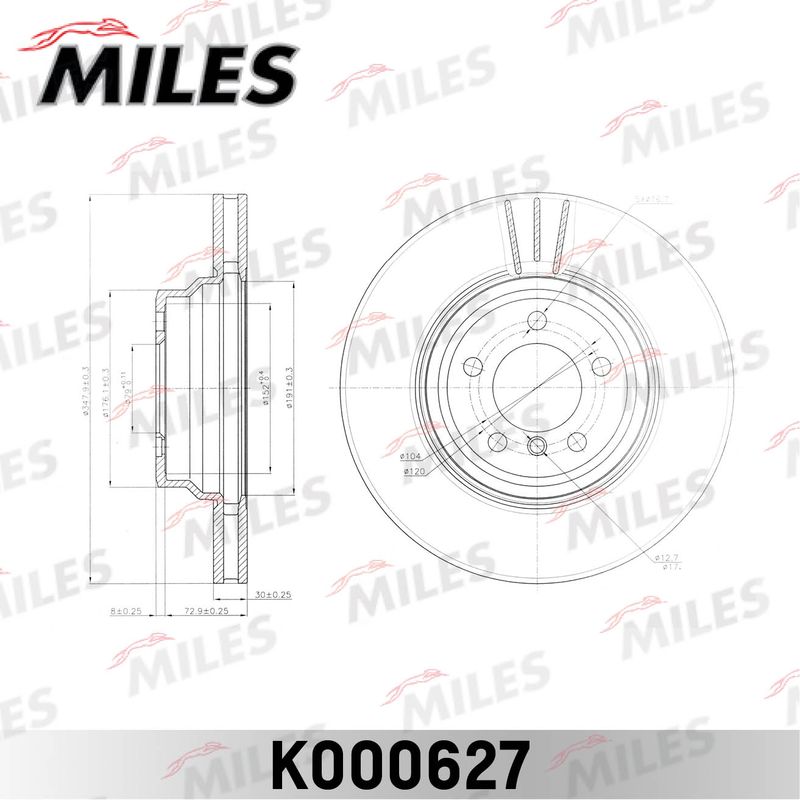 Тормозной диск MILES K000627