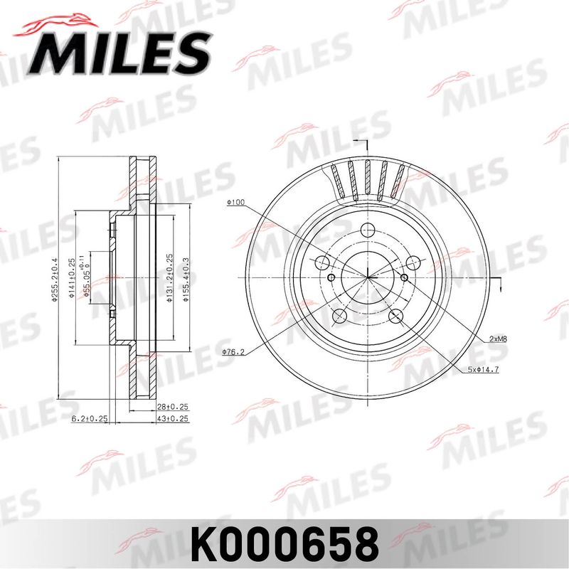 Тормозной диск MILES K000658
