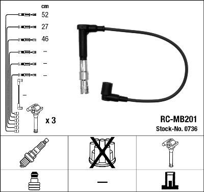 Комплект проводов зажигания NGK 0736
