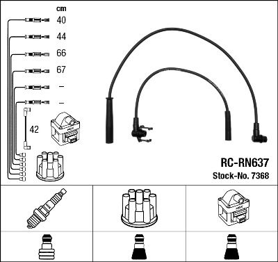 Комплект проводов зажигания NGK 7368
