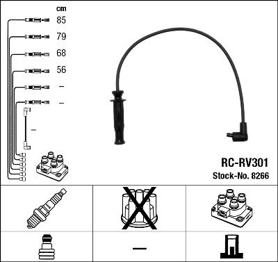 Комплект проводов зажигания NGK 8266