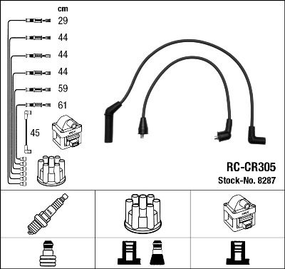 Комплект проводов зажигания NGK 8287