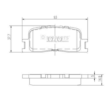 Комплект тормозных колодок, дисковый тормоз NIPPARTS J3612024
