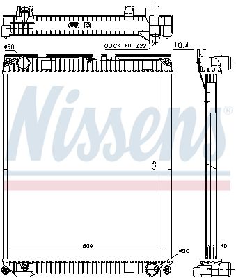 Радиатор, охлаждение двигателя NISSENS 67227