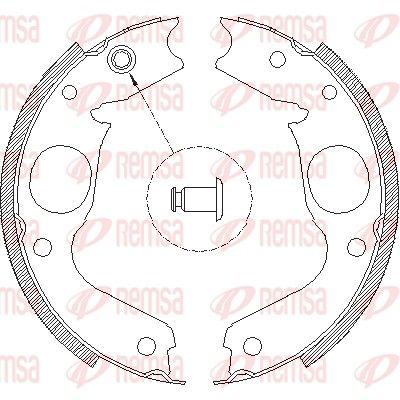 Барабанная тормозная колодка, стояночный тормоз REMSA 414800