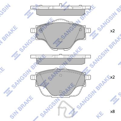 Комплект тормозных колодок, дисковый тормоз SANGSIN SP4211SD