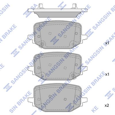 Комплект тормозных колодок, дисковый тормоз SANGSIN SP4433