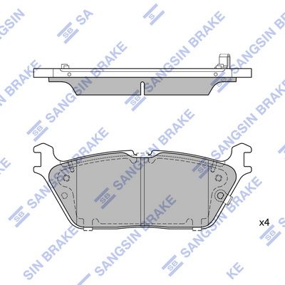Комплект тормозных колодок, дисковый тормоз SANGSIN SP4501