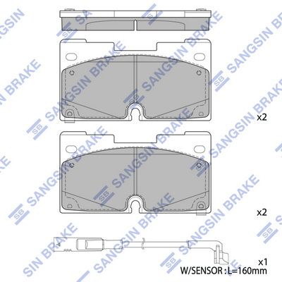 Комплект тормозных колодок, дисковый тормоз SANGSIN SP4506