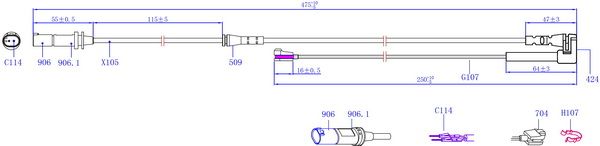 Сигнализатор, износ тормозных колодок SANGSIN SWS1621