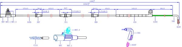 Сигнализатор, износ тормозных колодок SANGSIN SWS1704