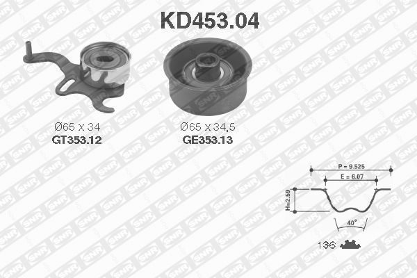 Комплект ремня ГРМ SNR KD45304