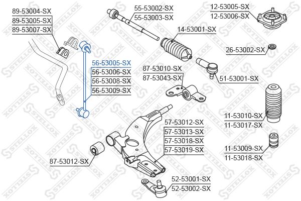 Тяга / стойка, стабилизатор STELLOX 5653005SX