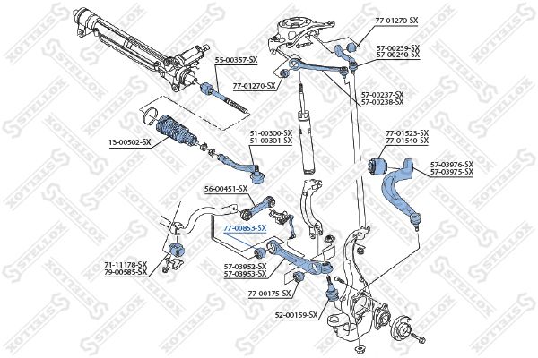 Подвеска, рычаг независимой подвески колеса STELLOX 7700853SX