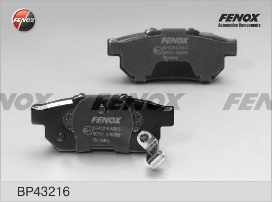Комплект тормозных колодок, дисковый тормоз FENOX BP43216
