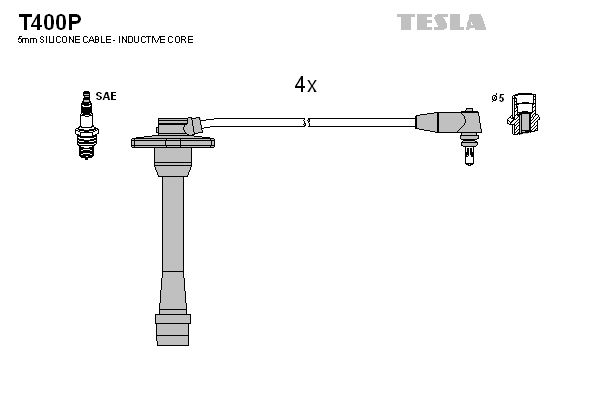 Комплект проводов зажигания TESLA T400P