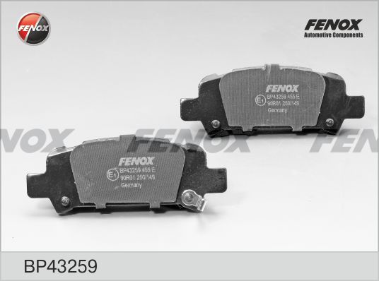 Комплект тормозных колодок, дисковый тормоз FENOX BP43259