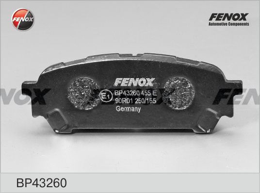 Комплект тормозных колодок, дисковый тормоз FENOX BP43260