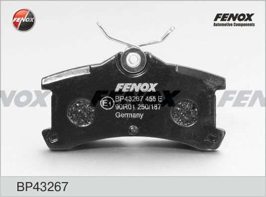 Комплект тормозных колодок, дисковый тормоз FENOX BP43267