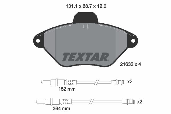 Комплект тормозных колодок, дисковый тормоз TEXTAR 2163201